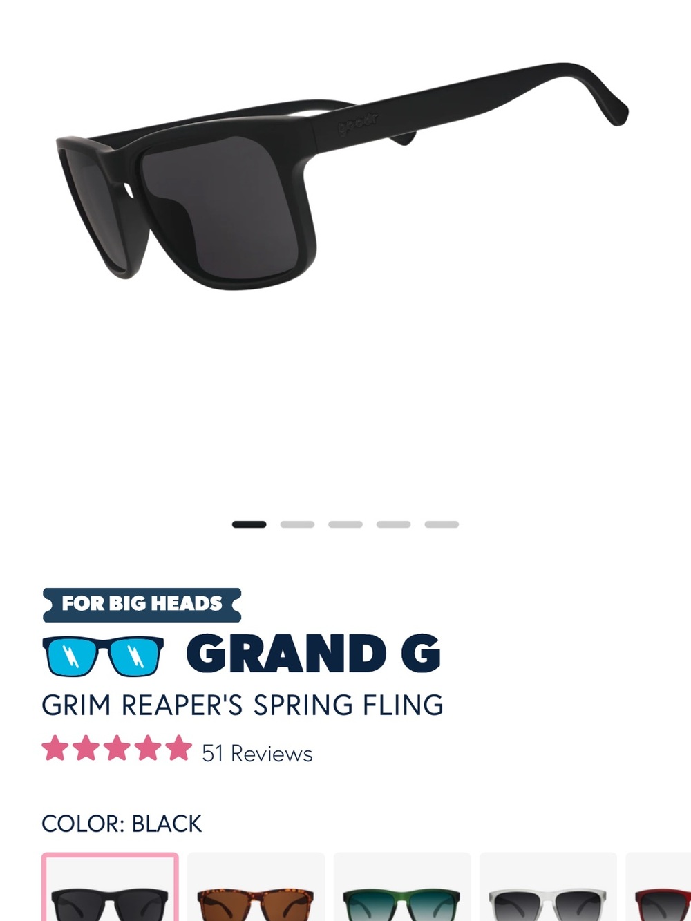 Grand G Grim Reaper's Spring Fling Men's Sunglasses - Black